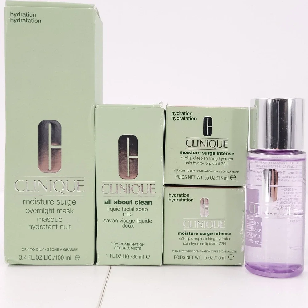 Clinique Moisture Surge Mask Hydrator‎ Facial Soap Makeup Remover Lot of 5 NEW